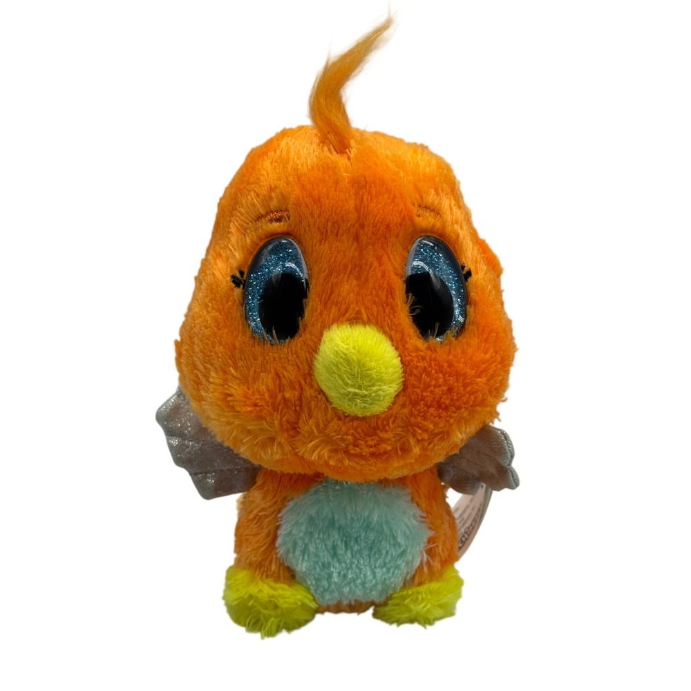 Spin Master Hatchimals Plush Orange Bird Blue Sparkle Eyes Silver Wings 6 inch
